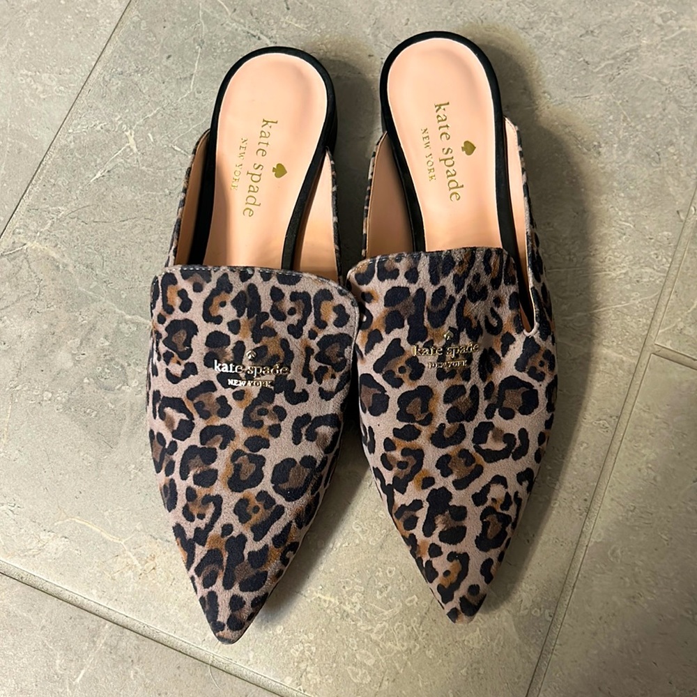 Kate Spade leopard print slides